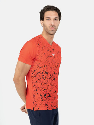 Marble Dri-Fit Padel T-Shirt - Red