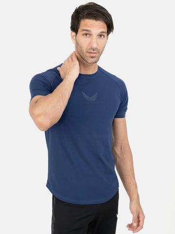 Curved Hem Basic Short Sleeve Training T-Shirt - NEAVY