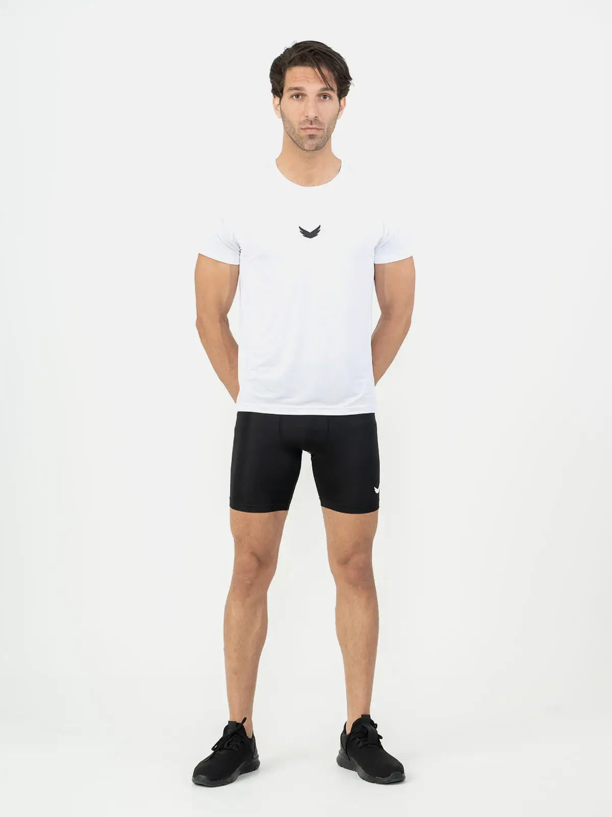 Curved Hem Basic Short Sleeve Training T-shirt - White