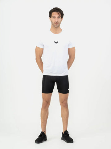 Curved Hem Basic Short Sleeve Training T-shirt - White