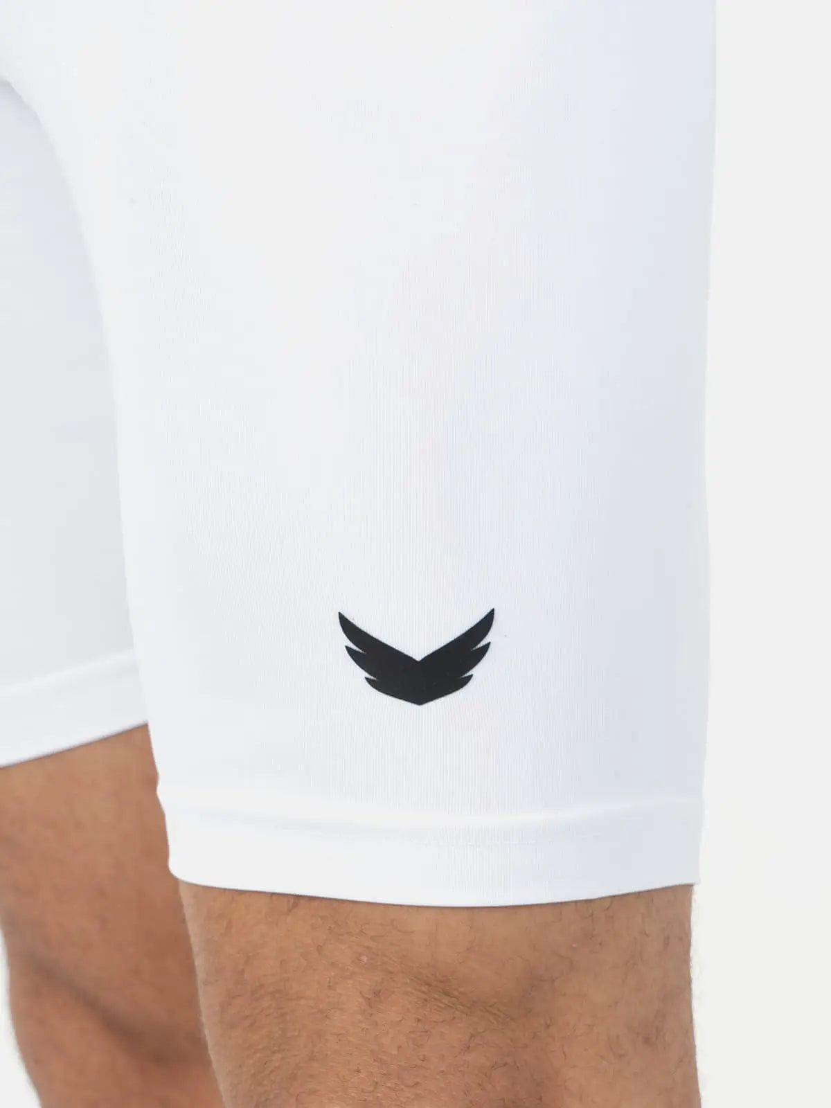 Wings Compression Long Training Shorts – White