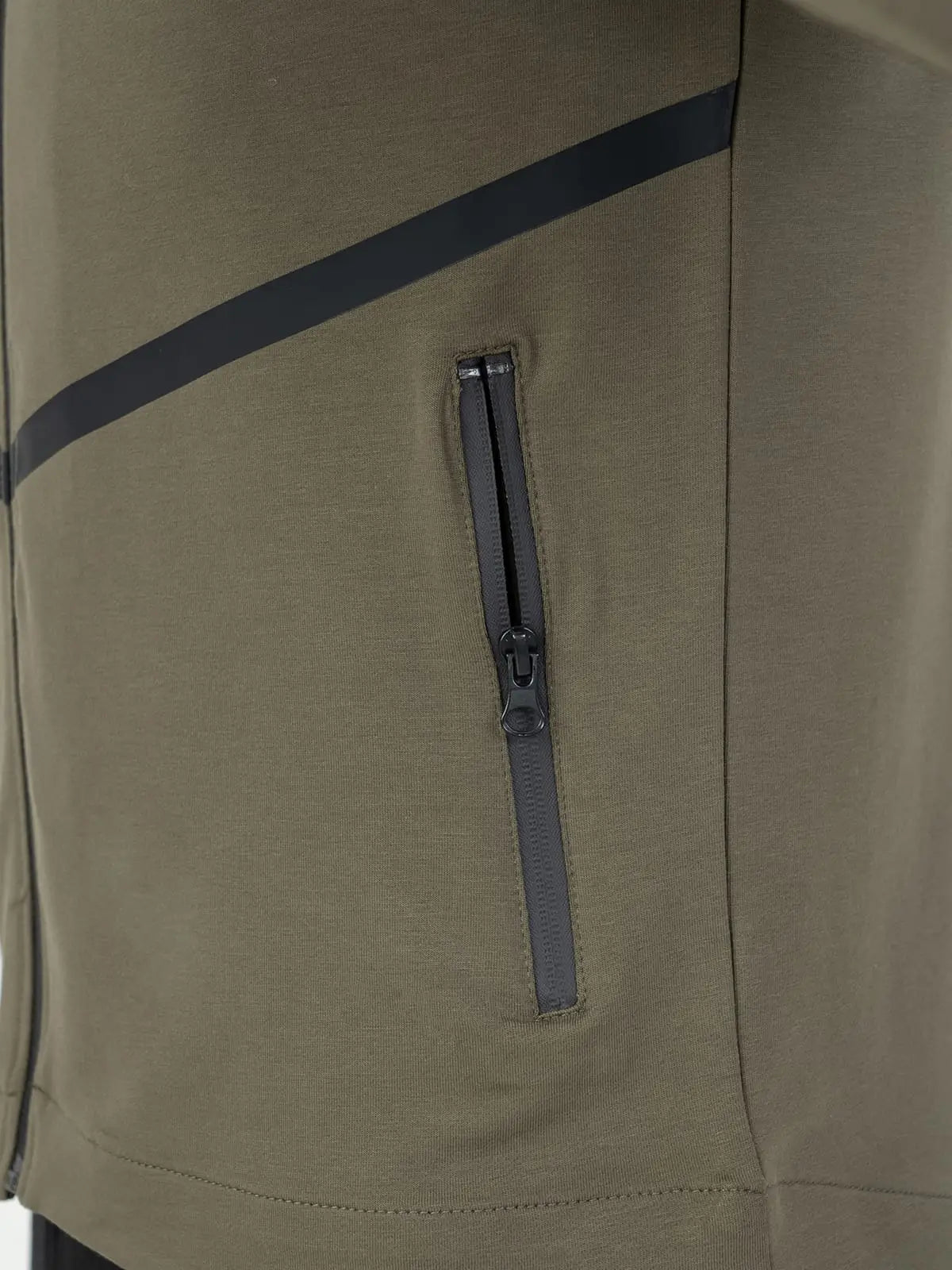 Wings Front Stripe Full-Zip Training Hoodie – Olive
