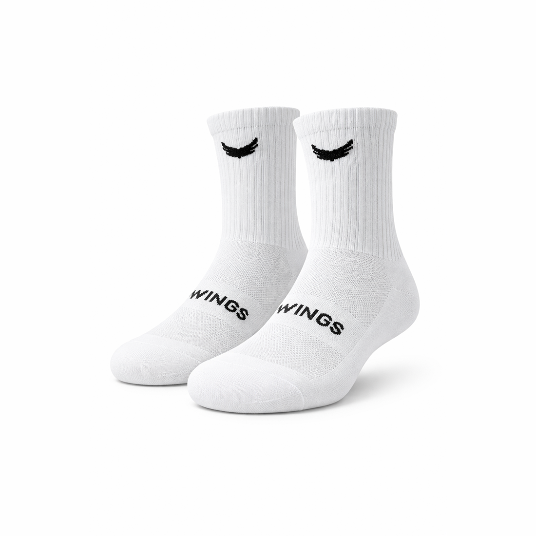 WINGS Performance Crew Socks – White